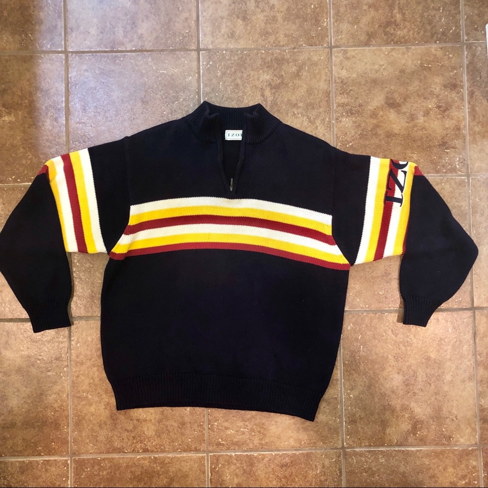 Izod Vintage Sweater Men’s Izod Pull Over Quarter Zip - Picture 5 of 5